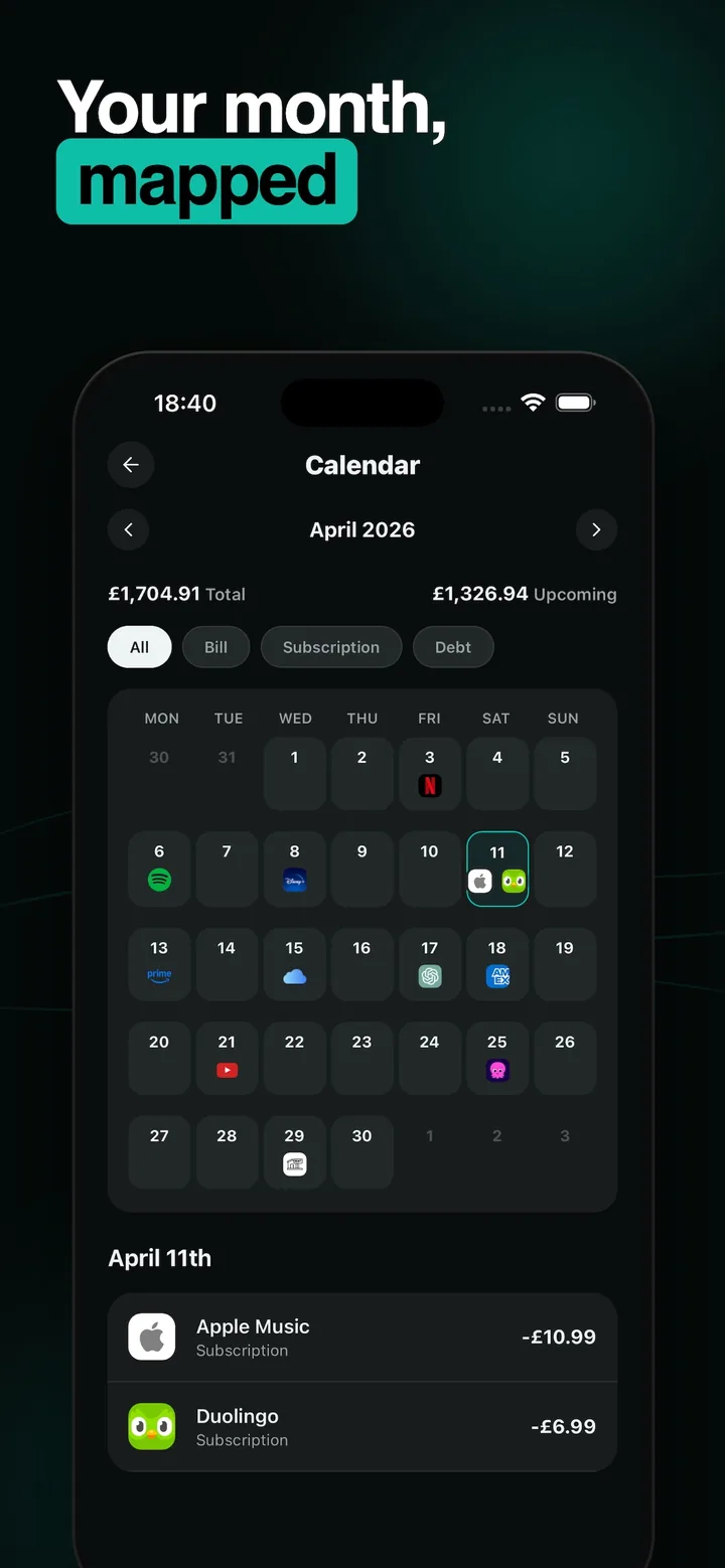 Mori payments mapped across the month