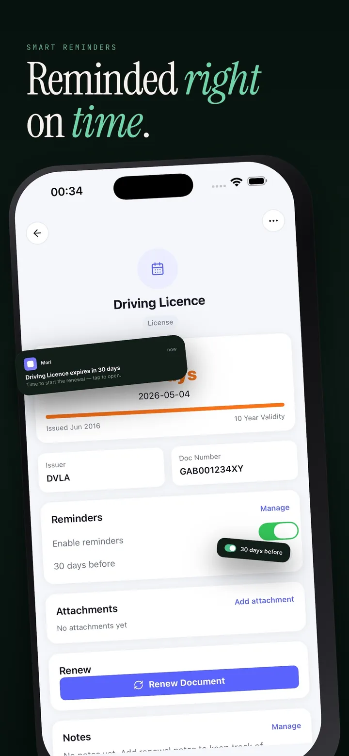 Toki renewal reminders on time