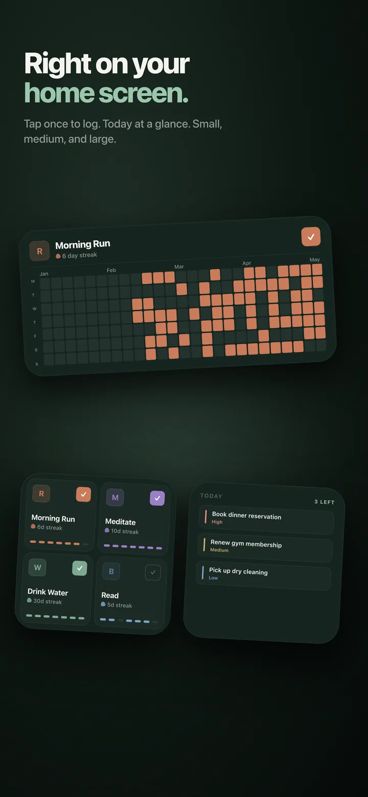 Yori home screen widgets